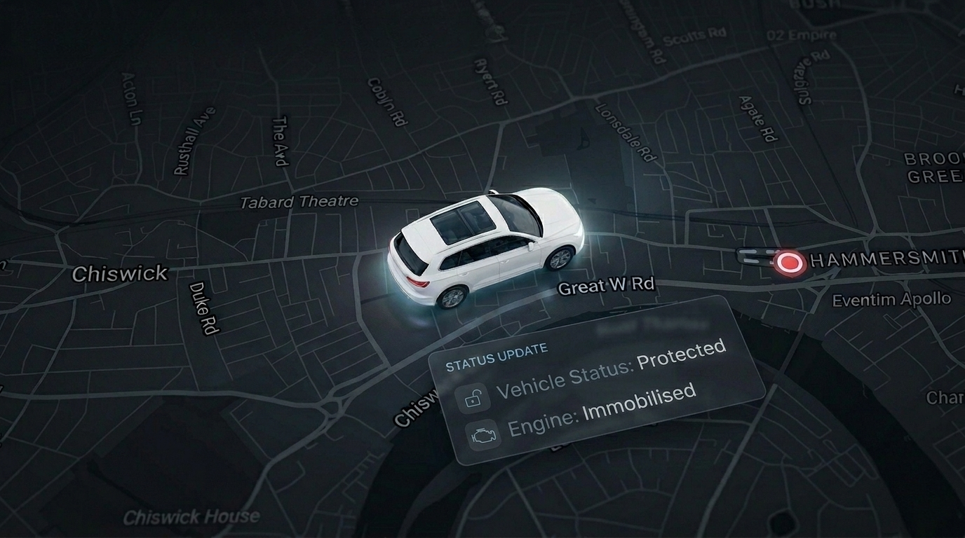 Immobiliser control dashboard